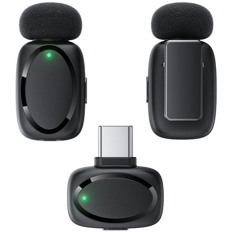 Петличний бездротовий мікрофон Acefast R2 Dual-mic USB-C Black