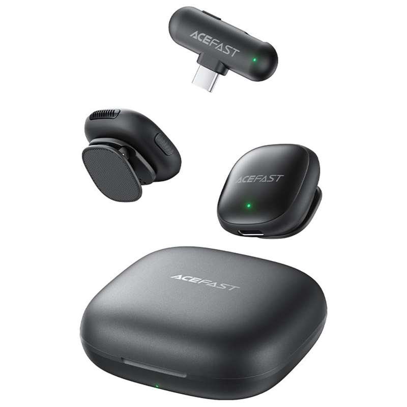 Петличний бездротовий мікрофон Acefast R1 USB-C Black