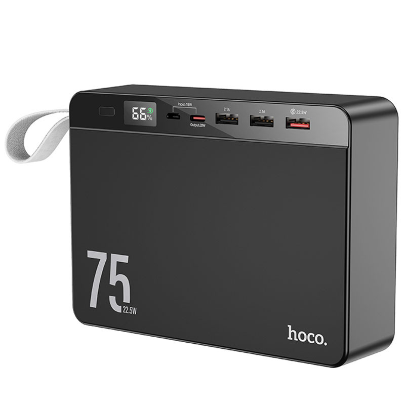Портативний Захисна плівка Power Bank Hoco J94 Overlord 22.5W 75000 mAh Чорний