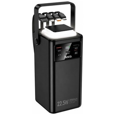 Портативний Захисна плівка Power Bank Hoco EJ65A High 22.5W + PD 20W with cable 50000 mAh Black