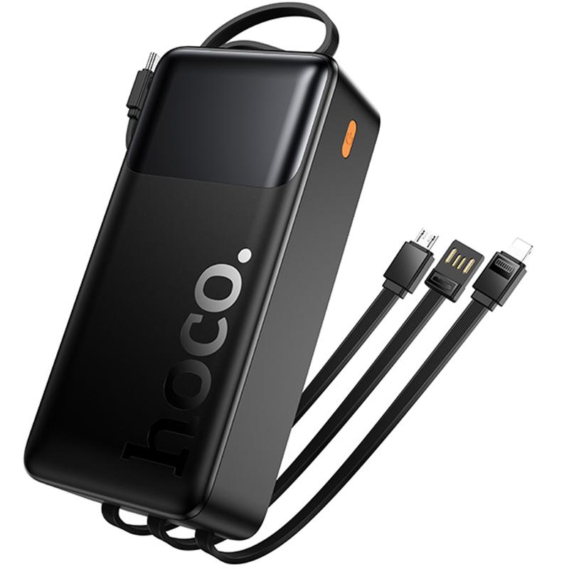Портативний Захисна плівка Power Bank Hoco J156B Founder 22.5W + PD 20W with four cables 30000 mAh Black