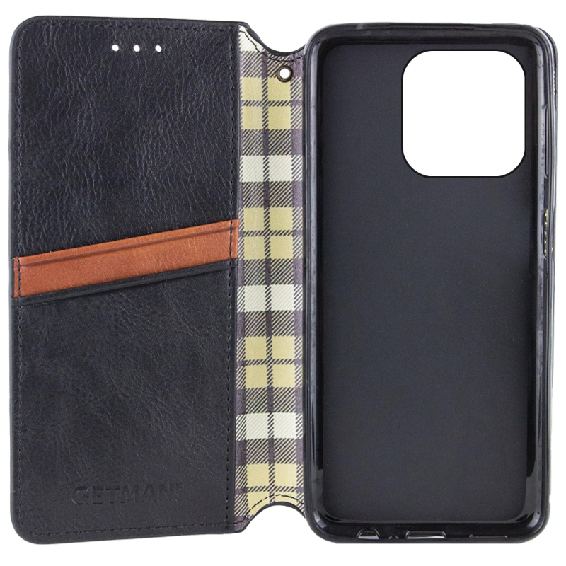 Шкіряний чохол-книжка GETMAN Cubic (PU) для Apple iPhone 14 Pro (6.1") Чорний