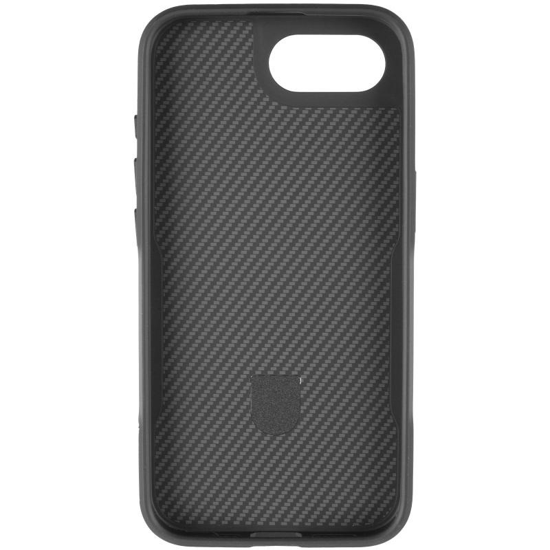 TPU + PC чохол Metal Buttons with Magnetic Fit Carbon Ring для Apple iPhone 16e / 17e (6.1″) Чорний